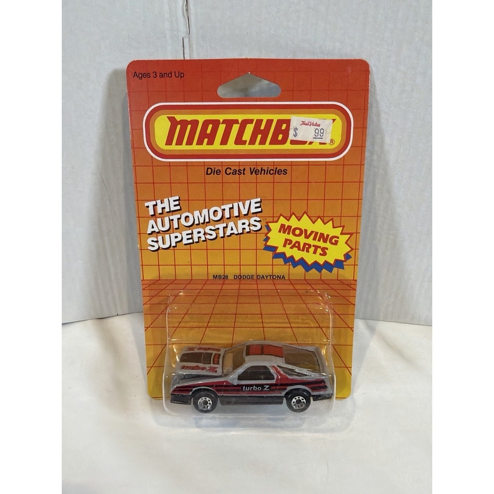 Vintage Matchbox Dodge Daytona Turbo Z Diecast Car MOC Moving Parts Sealed
